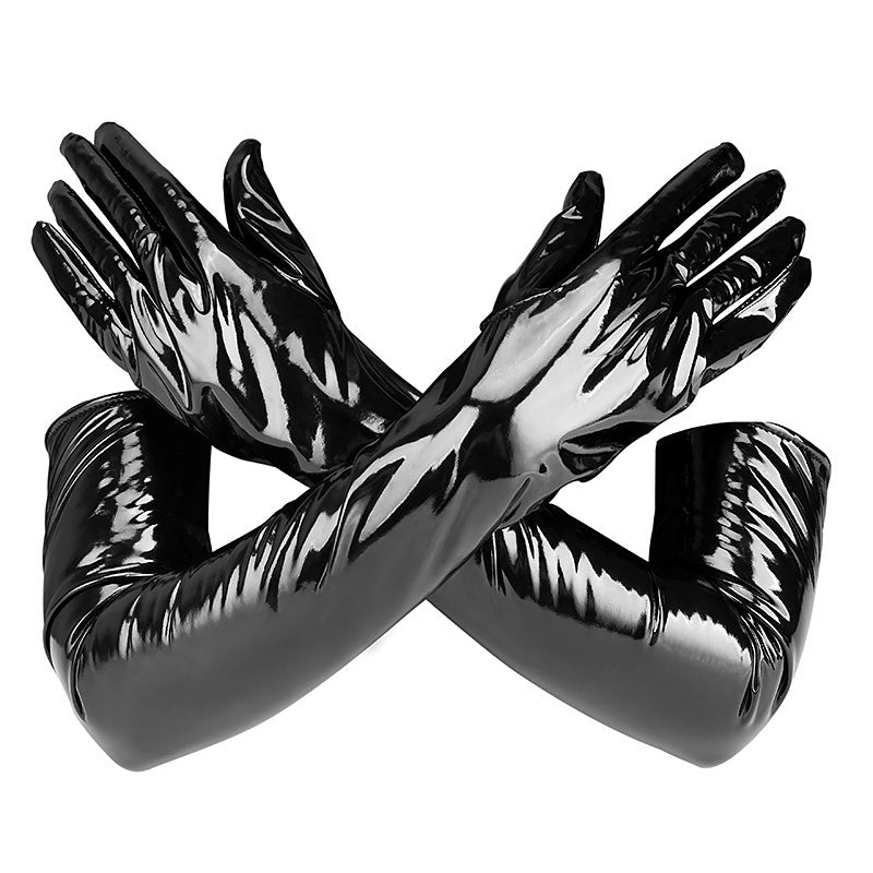 Sexy Gloves Black Leather Bar Performance Pole Dance Auxiliary Tools Dark High Elasticity Sleeve Cover