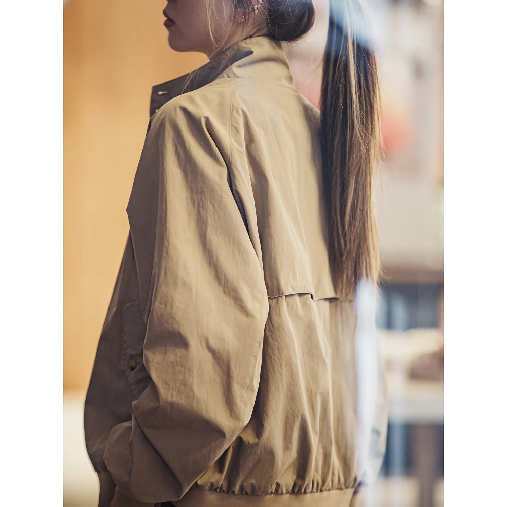 Autumn Workwear Stand Collar Moto Jacket