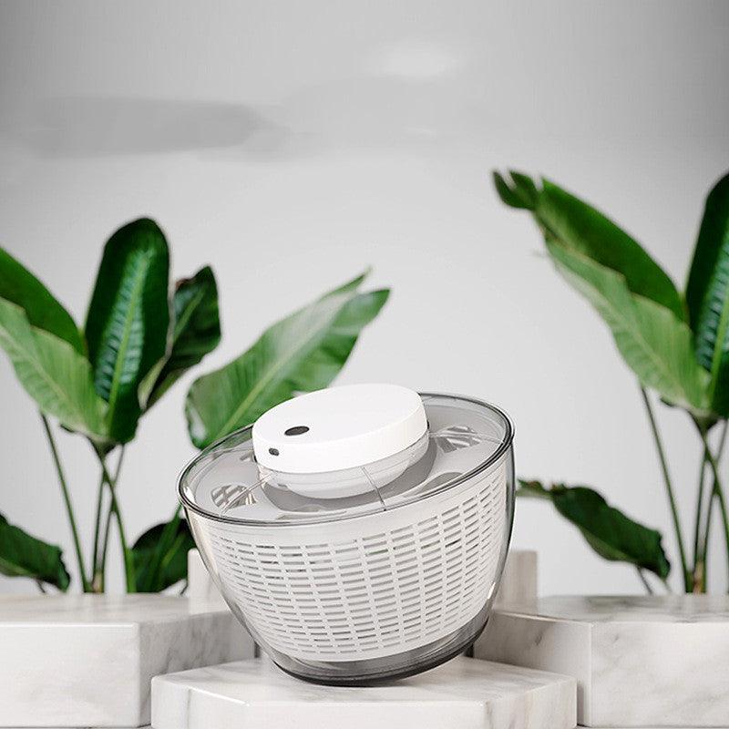 Automatic Salad Spinner Multifunctional Salad Making Tool Home Vegetable Fruit Dehydrator Dryer Basket Sifters Vegetable Washer - Trendha