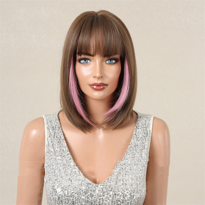 Qi Bangs Bobhaircut Women's Wig