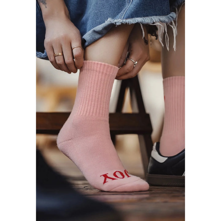 Women's Letter Love Mid Socks