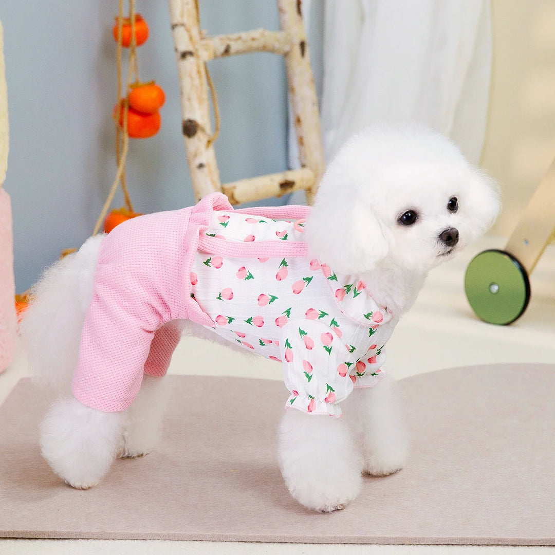 Flower Pattern Dog Jumpsuit