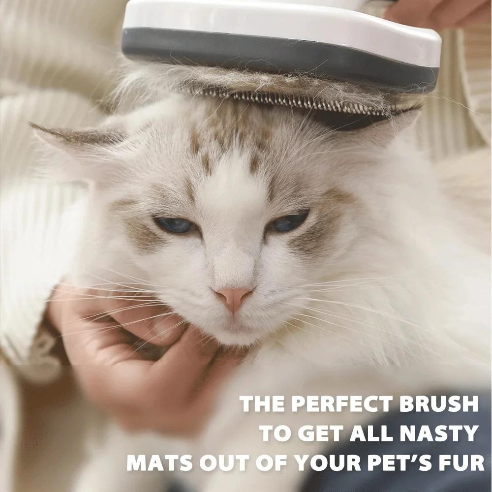 Self-Cleaning Pet Grooming Brush for Dogs and Cats