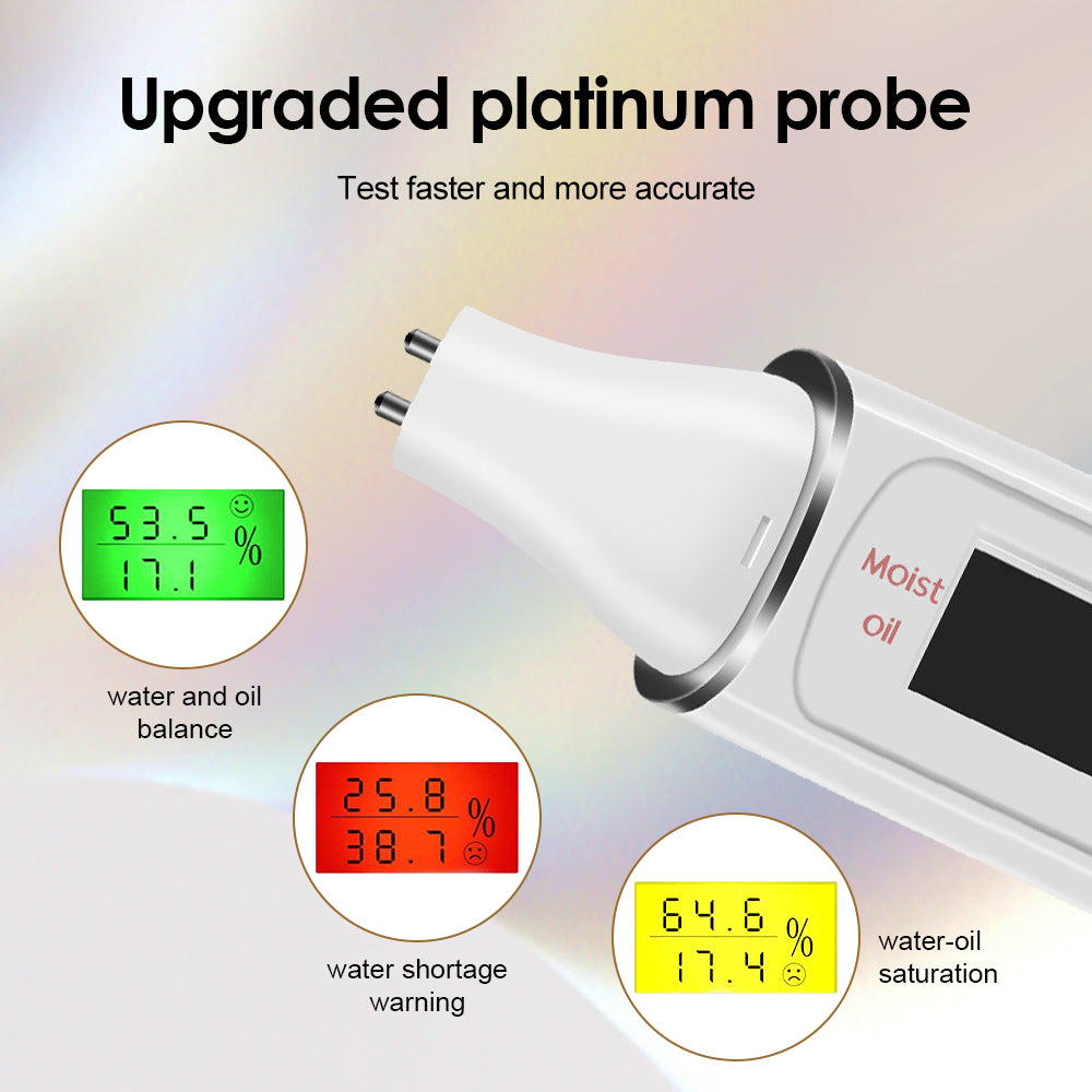 LCD Digital Skin Moisture and Oil Analyzer - Advanced Skin Tester for Face and Body