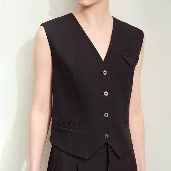 Minimalist Autumn Office Lady Sleeveless Jacket