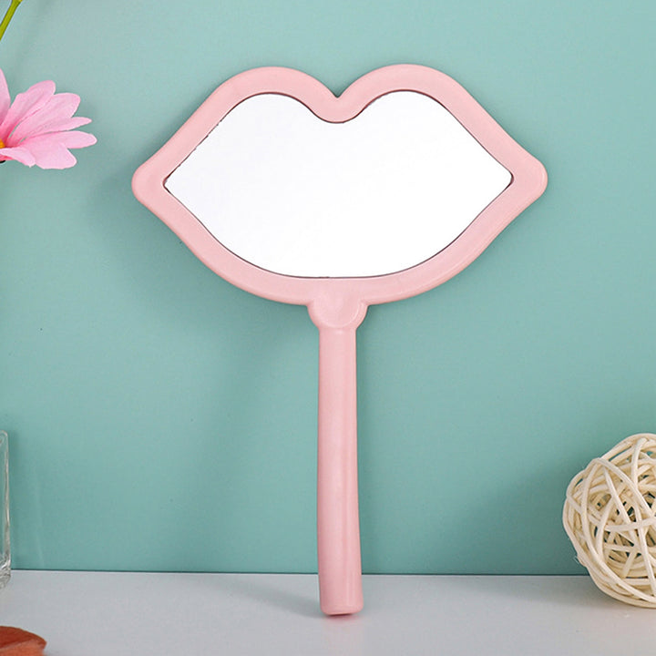 Lip Shaped Handheld Makeup Mirror