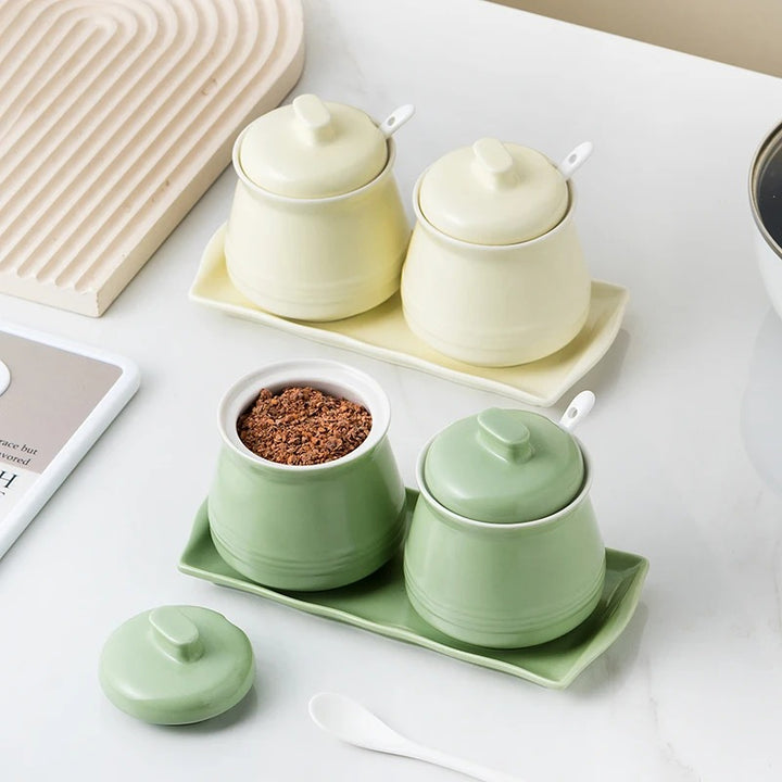 Elegant Ceramic Spice Jar Set for Organized Cooking