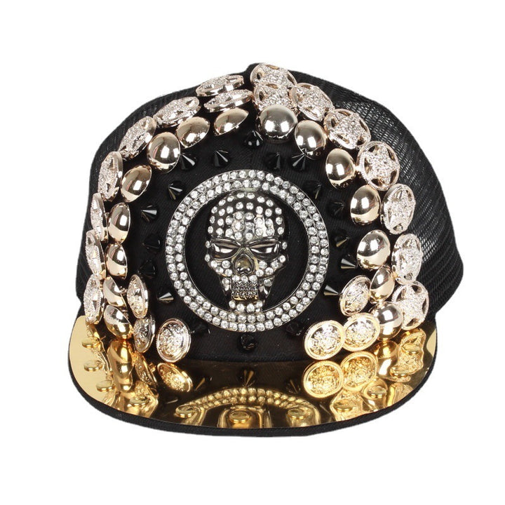 Men Women Handmade Skull Leopard Head Rivet Baseball Cap