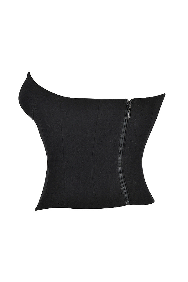 Deep V-neck Cashmere Crop Top