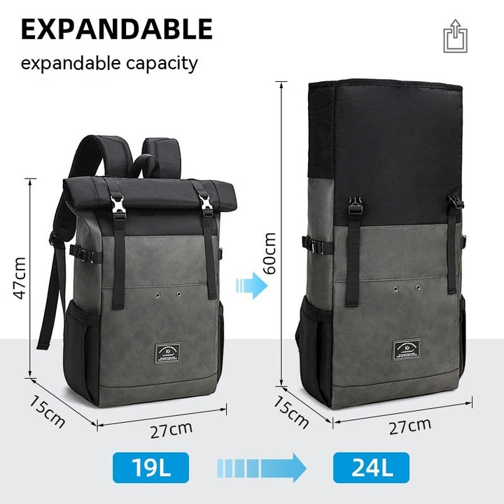 Large Capacity Men's And Women's Roll-up Backpack