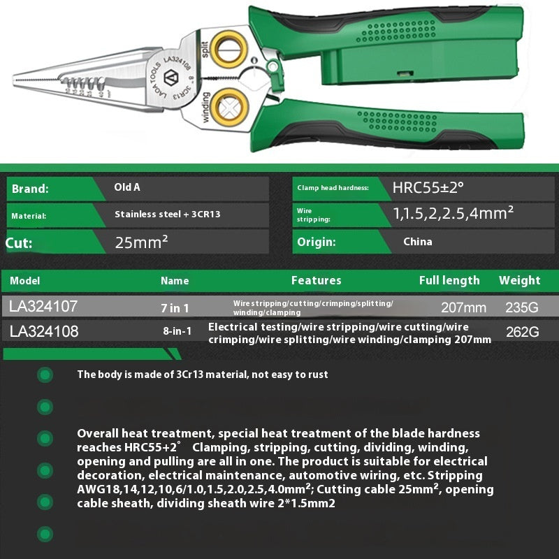 Wire Stripper Test Electric Scissors Wire Pull Cable Clamp Multi-function