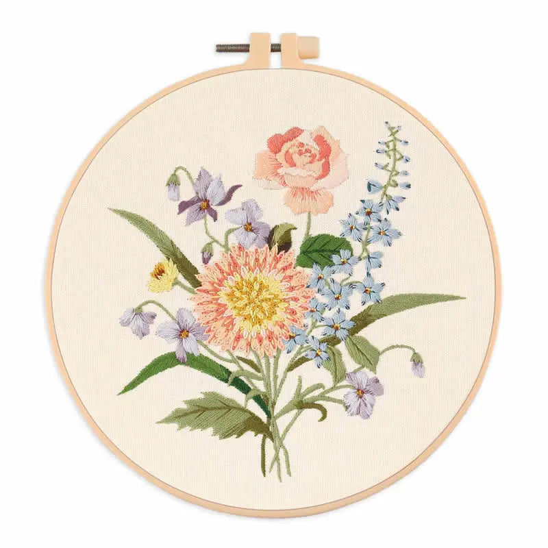 DIY Floral Embroidery Kit for Beginners