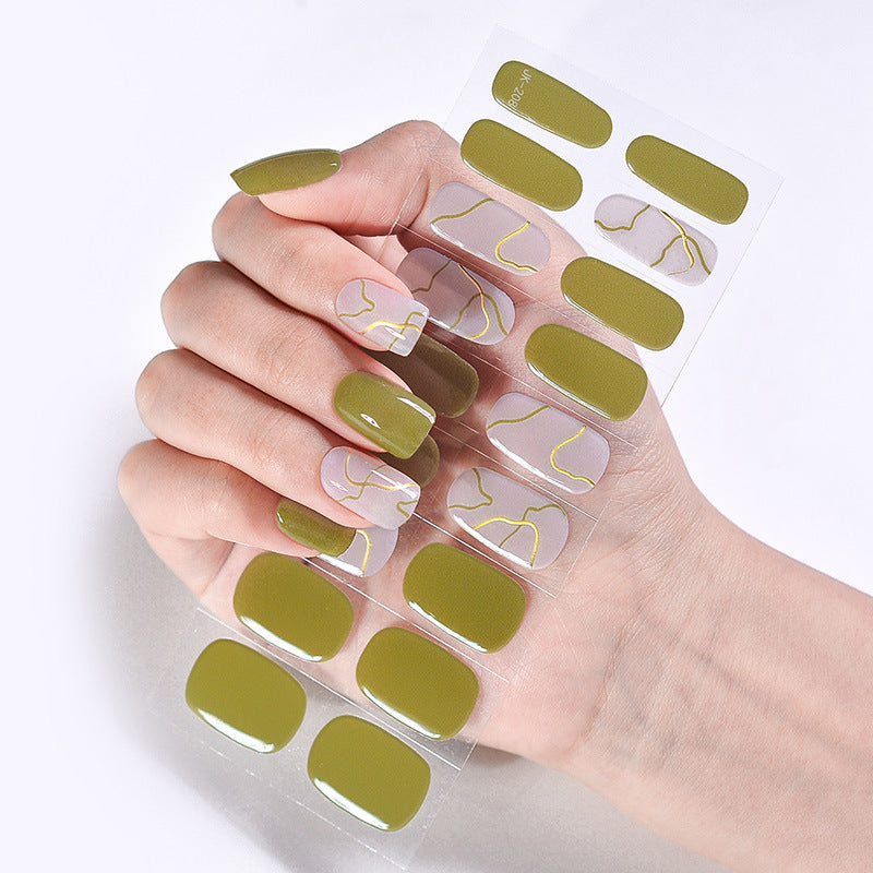 Internet Celebrity Semi-baked Gel Nail Sticker Waterproof And Durable 3d Paper Patch