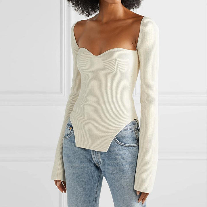 Women's Off-neck Pullover Long Sleeve Top Bottoming Sweater