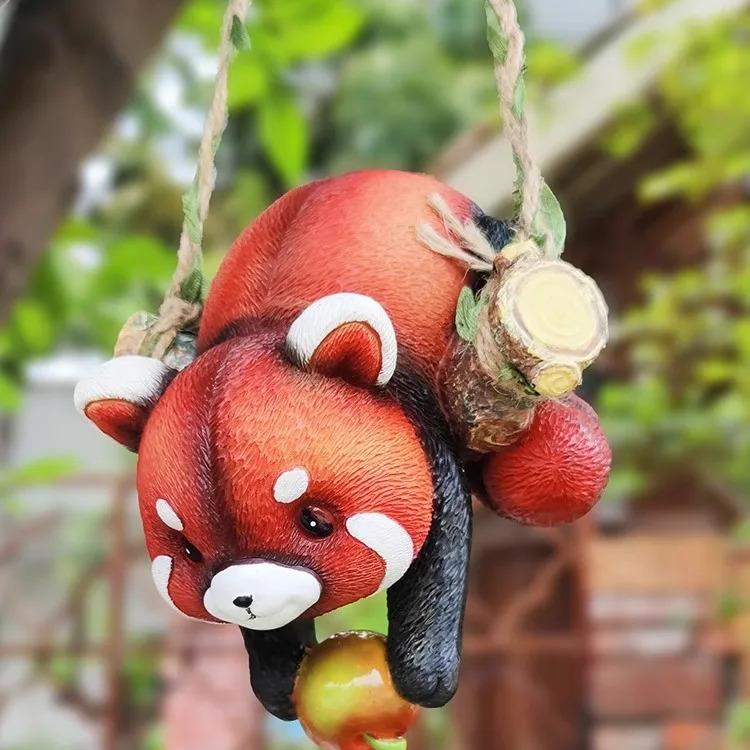 Resin Raccoon Statue Climbing Rope