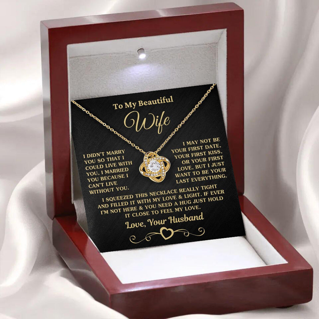 Full Cubic Zirconia Pendant Necklace Eternal Knot Gift For Wife Holiday Gift