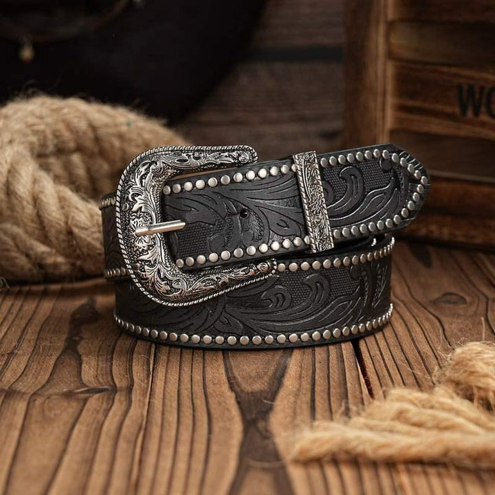 Western Cowboy Leather Belt