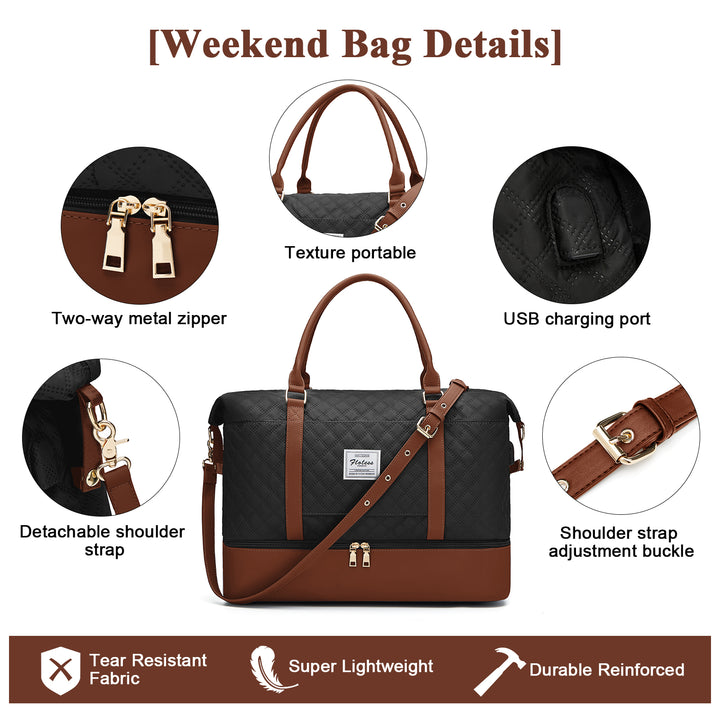 Women's Large Weekender Bag with Shoe Compartment