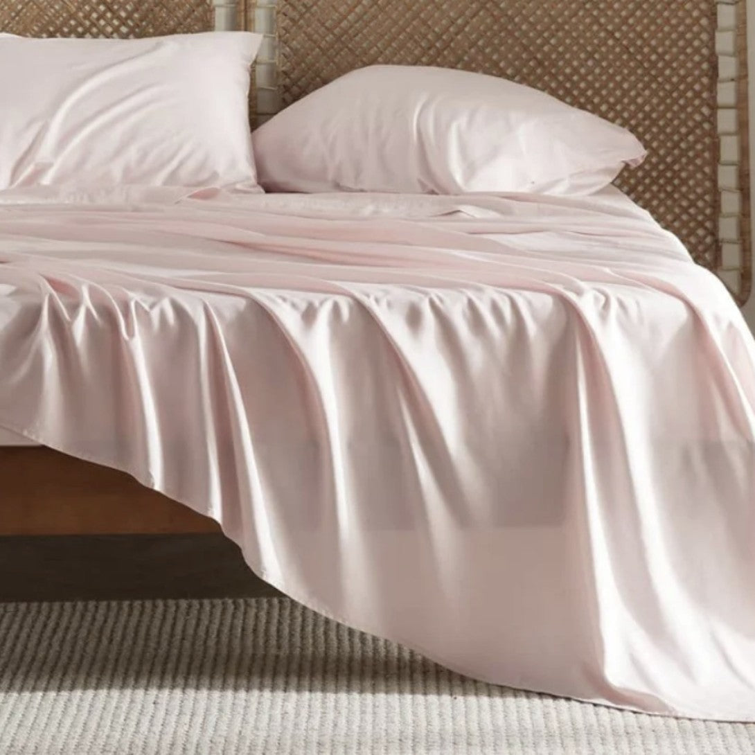 Solid-Color Regenerated-Cellulose Bedding Set
