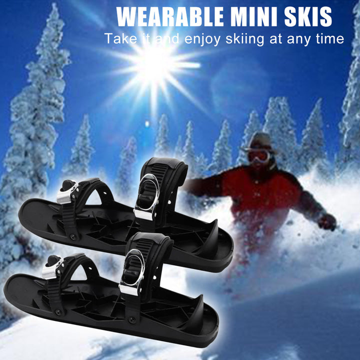 Mini Ski Skates Portable Short Skiboard Adjustable Skates Shoes For Snow