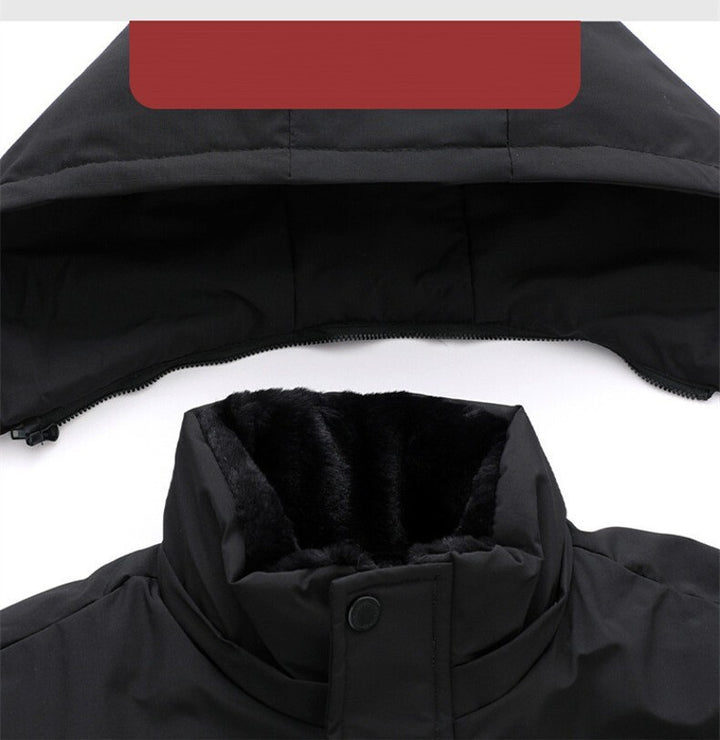 Men's Coat Winter Thick Cotton Clothing Removable Hat