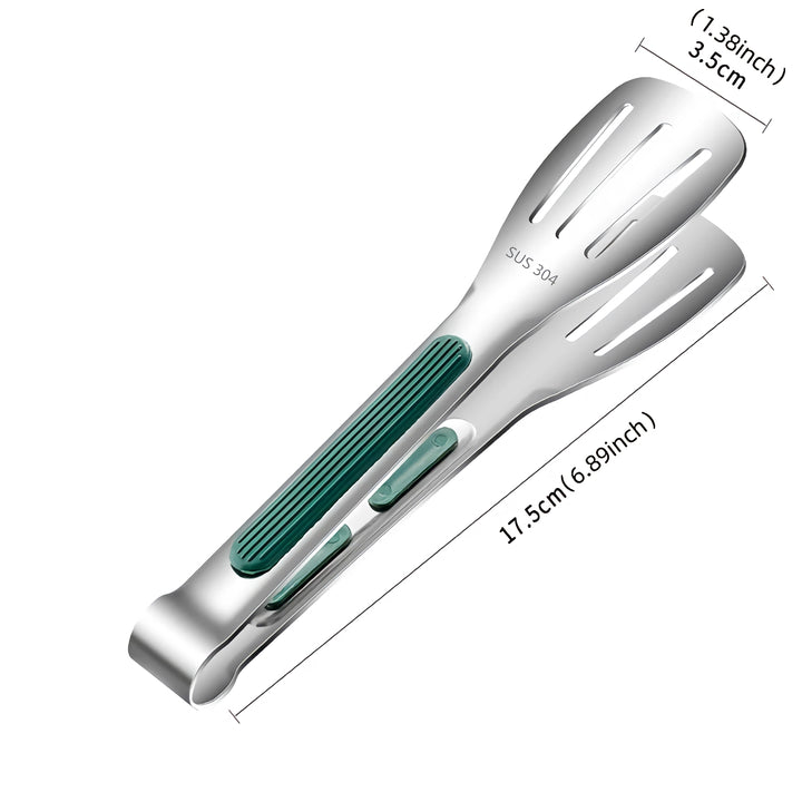 Stainless Steel Non-Slip Food Tongs for Barbecue, Salad, and Bread Serving