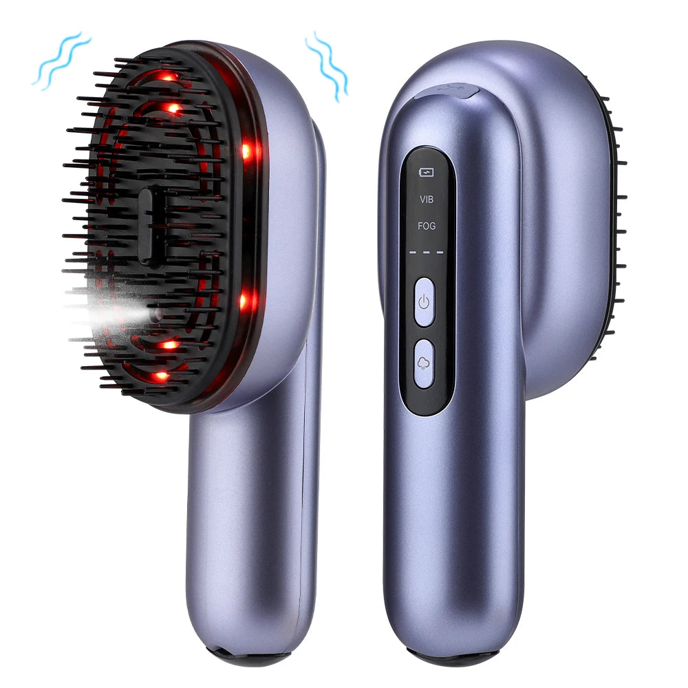 Smart Scalp Vibration Massage Comb with Red Light and Essential Oil Applicator