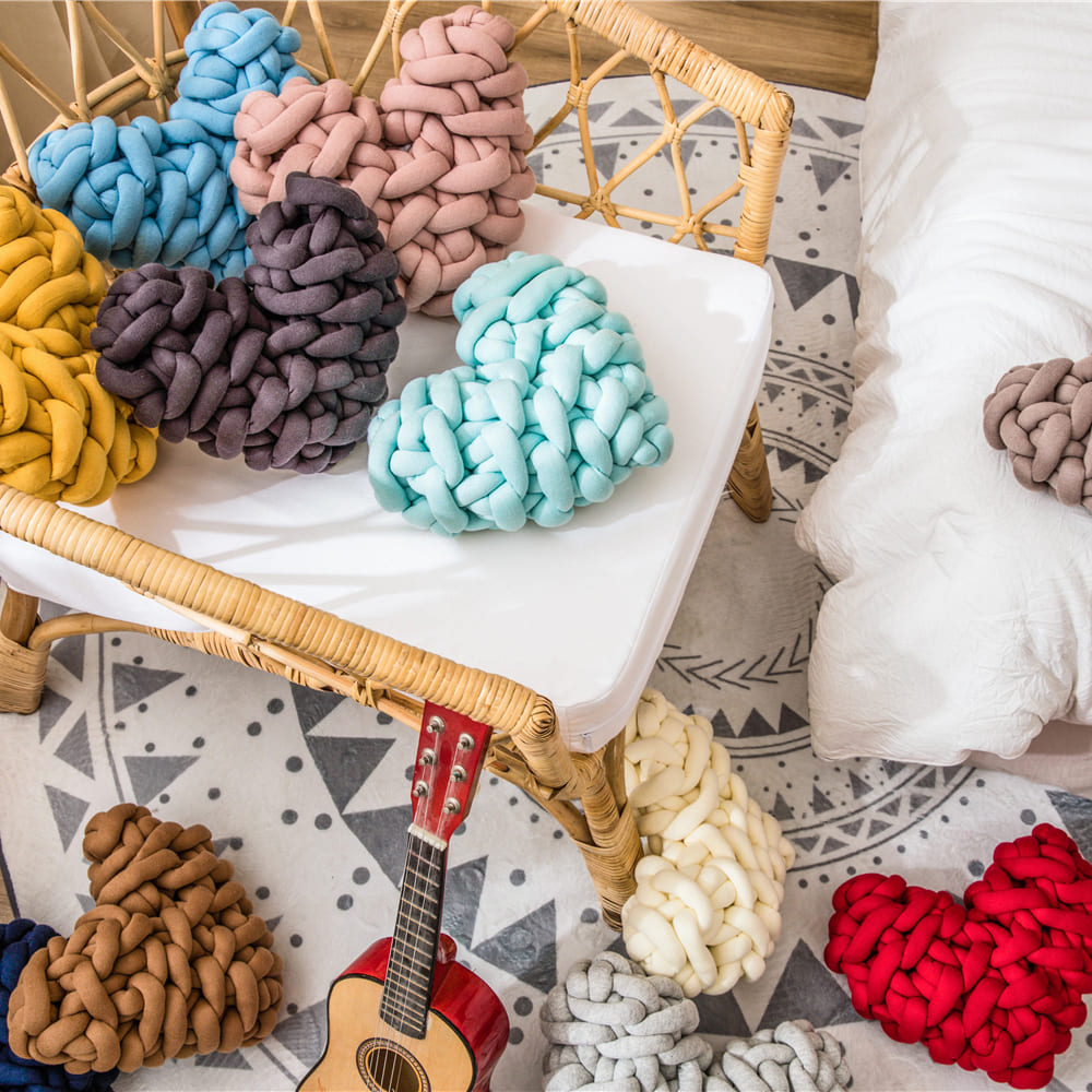 Heart-Shaped Decorative Knot Cushion