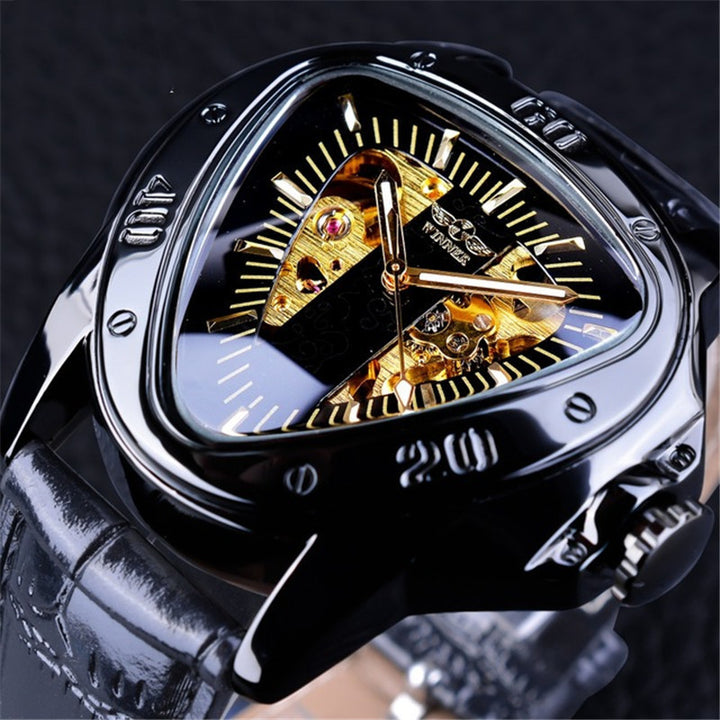 Men's Fashion Casual Hollow Triangle Large Dial Automatic Mechanical Watch