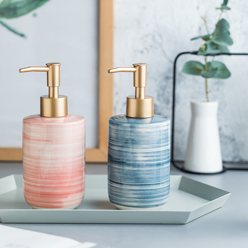 Luxury Nordic-Style Ceramic Soap Dispenser Set