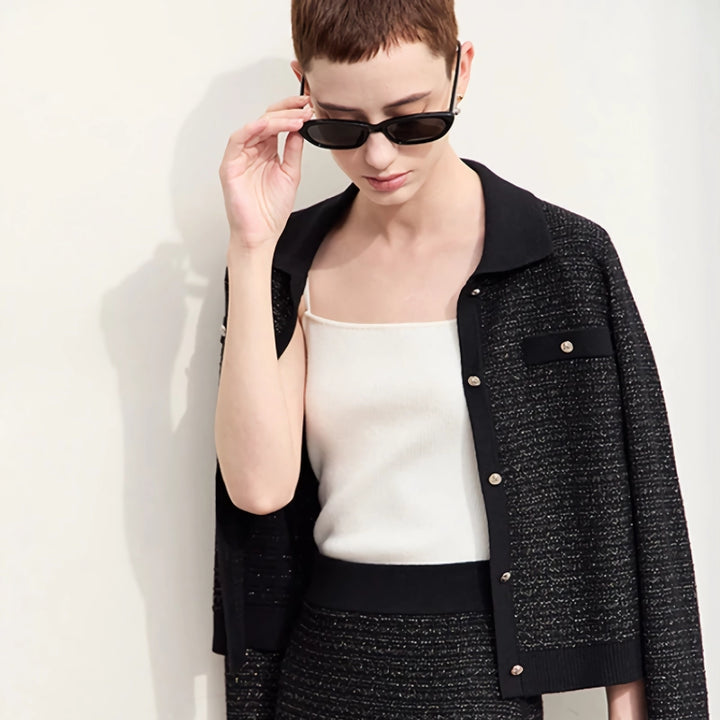 Retro Lapel Woolen Cardigan