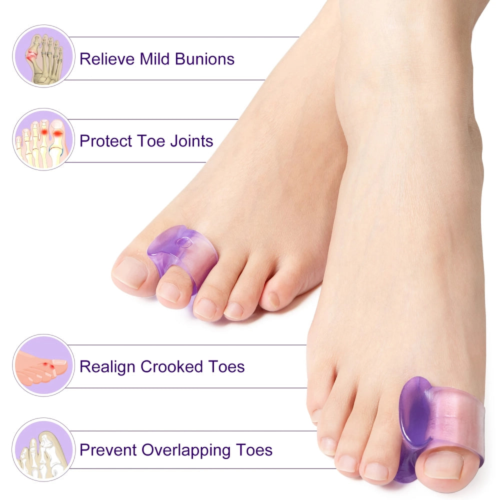 8PCS Silicone Toe Separators for Foot Care and Pain Relief