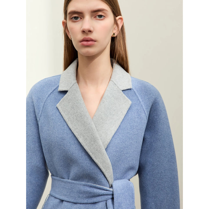 Elegant Women's Wool Lapel Collar Coat