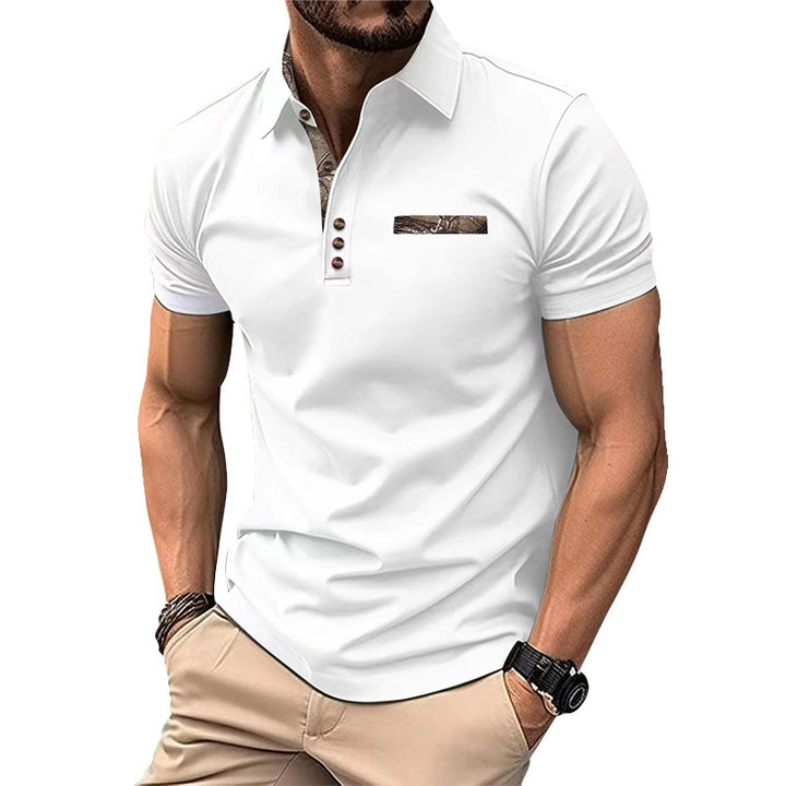 Men's Button Lapel Sports Short Sleeve