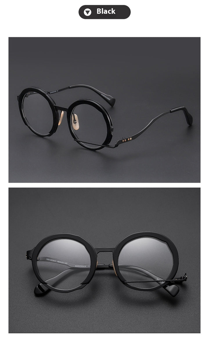 Can Be Equipped With Degrees Large Frame Fashion Round Frame Metal Spectacle Frame