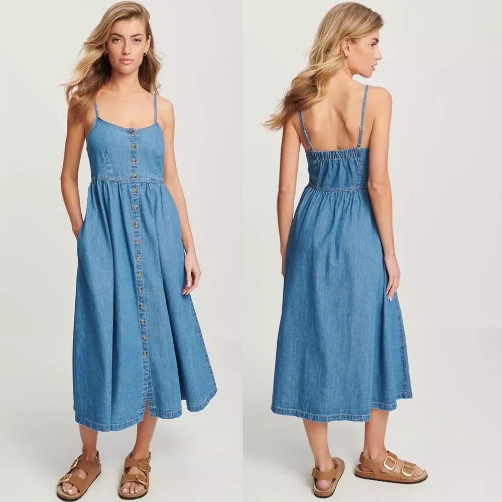 Suspenders Denim Women's Dress