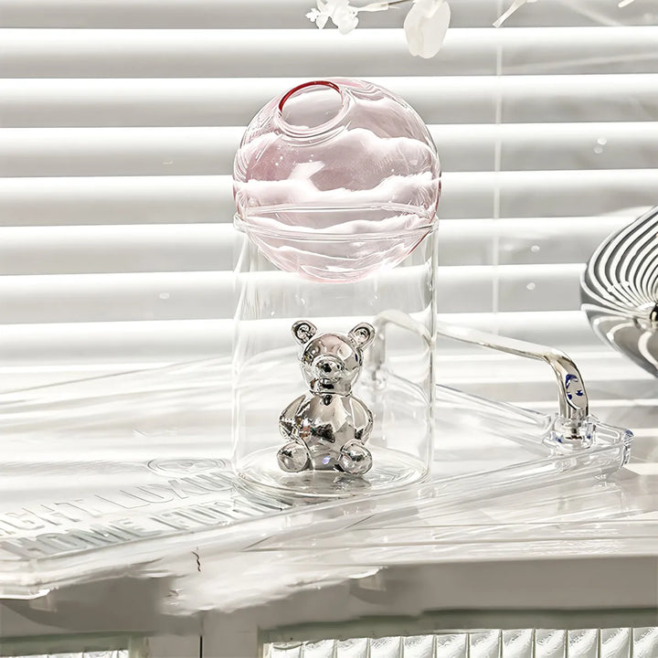 Charming Nordic Bubble Glass Bear Vase