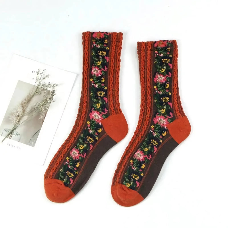 Funny Women’s Harajuku Flower Socks