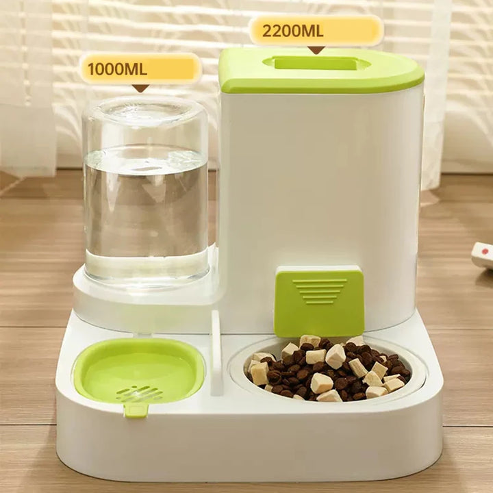 Automatic Cat Water Feeder & Food Dispenser with Large Capacity and Easy-Clean Design