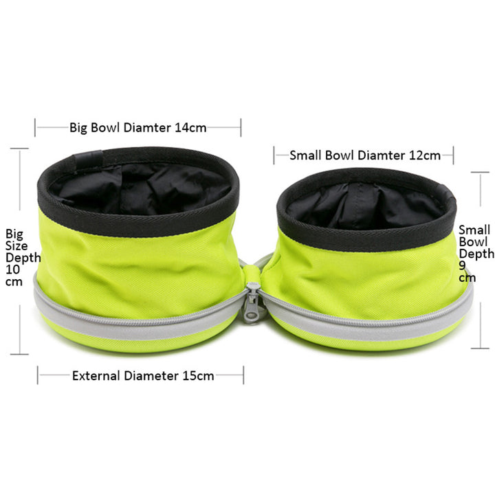 Collapsible Double Dog Bowl for Food and Water