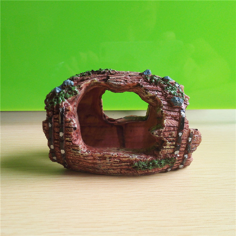 Aquarium Resin Barrel Cave Ornament