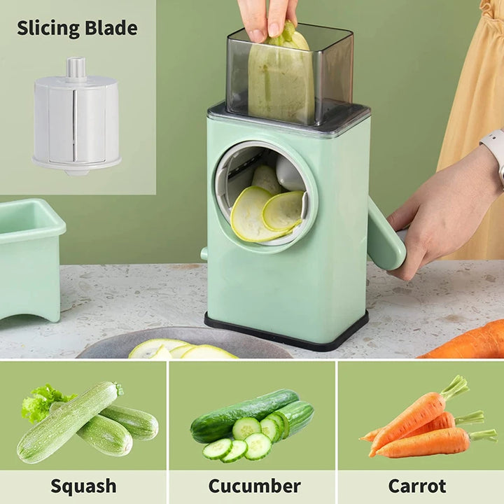 Rotary Vegetable Grater with 3 Drum Blades