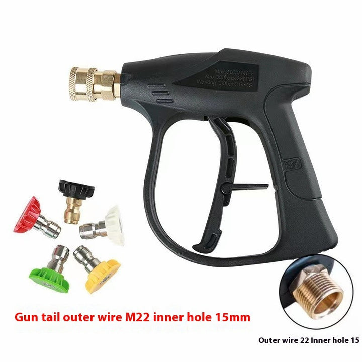 High-pressure Washing Machine Water Gun For Car Washing Pa Pot Aluminum Valve Core High-pressure Short Gun