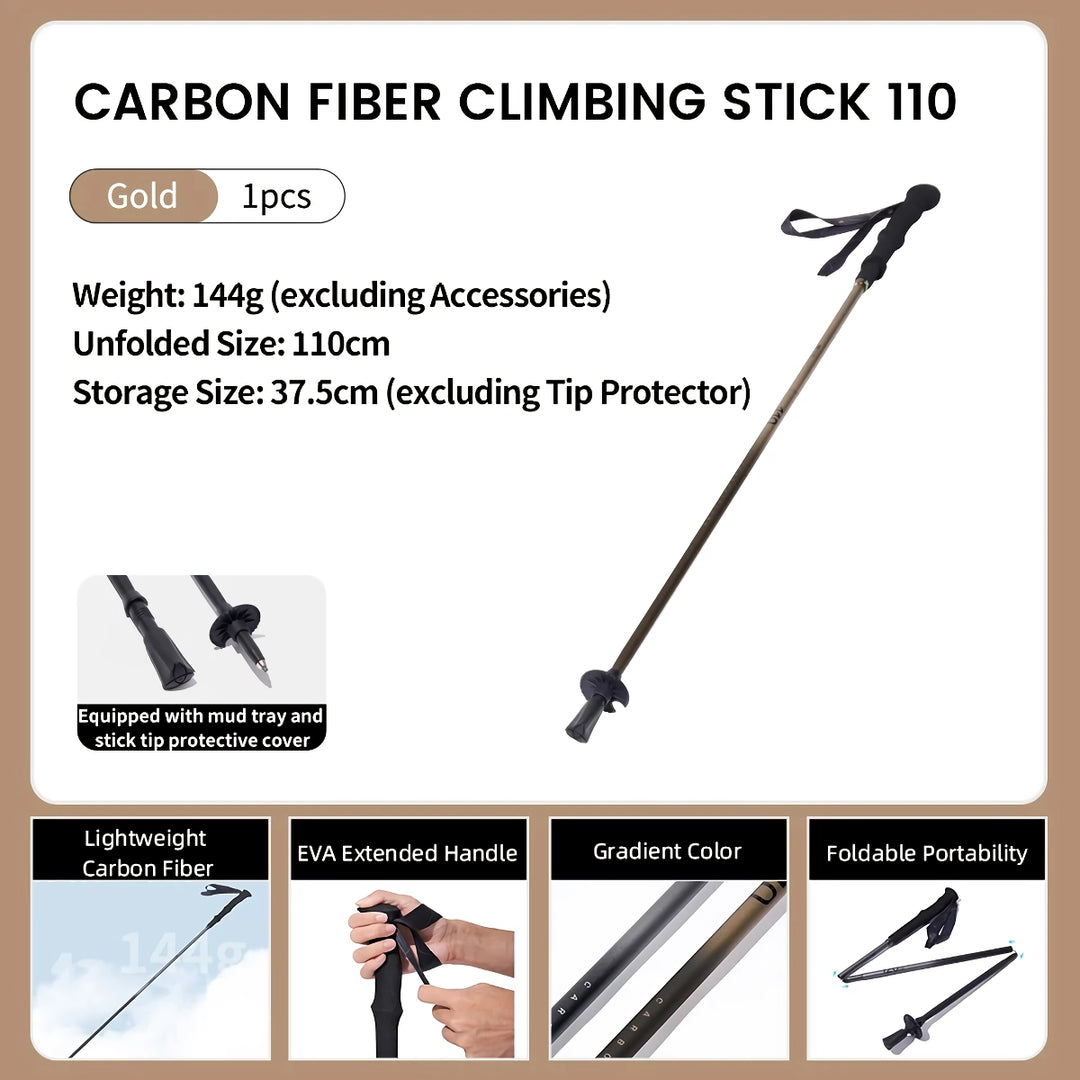 Ultra Light Carbon Trekking Pole: Portable Anti-Shock Hiking Tool