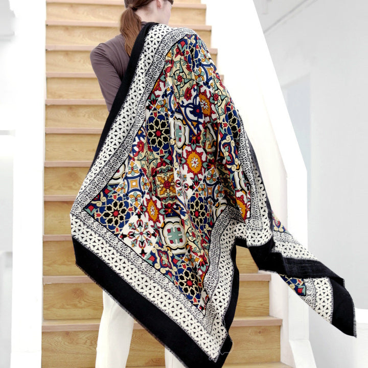 Luxury Wool Pashmina Poncho Shawl