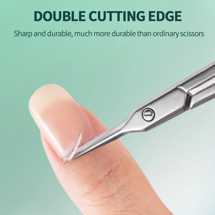 Stainless Steel Cuticle Scissors with Extra Fine Curved Blade