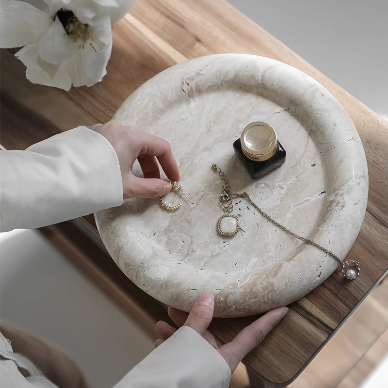 Elegant Travertine Serving Tray