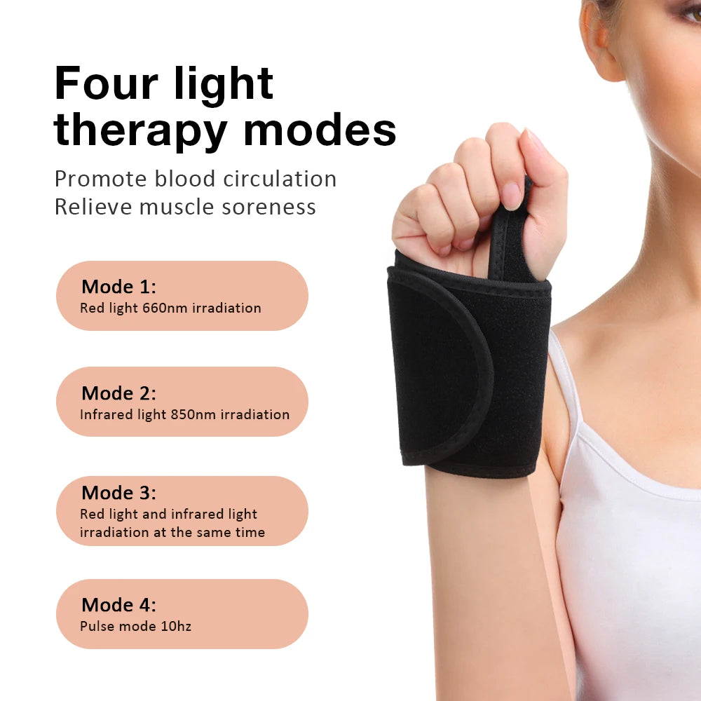 Infrared Light Wrist Brace with 48 LEDs for Muscle Relaxation and Blood Circulation