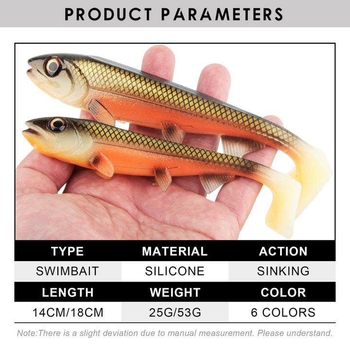 Big Shad Fishing Lure 14cm & 18cm Swimbait Softbait for Pike, Perch, and Zander