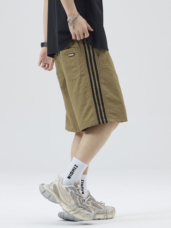 Side Ribbon Striped Quick-dry Casual Shorts Men